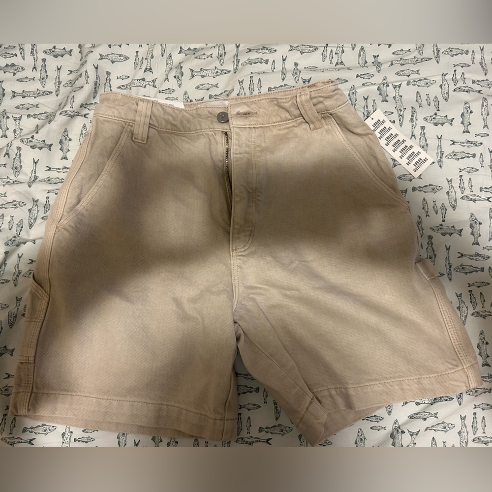 Beige Casual Shorts